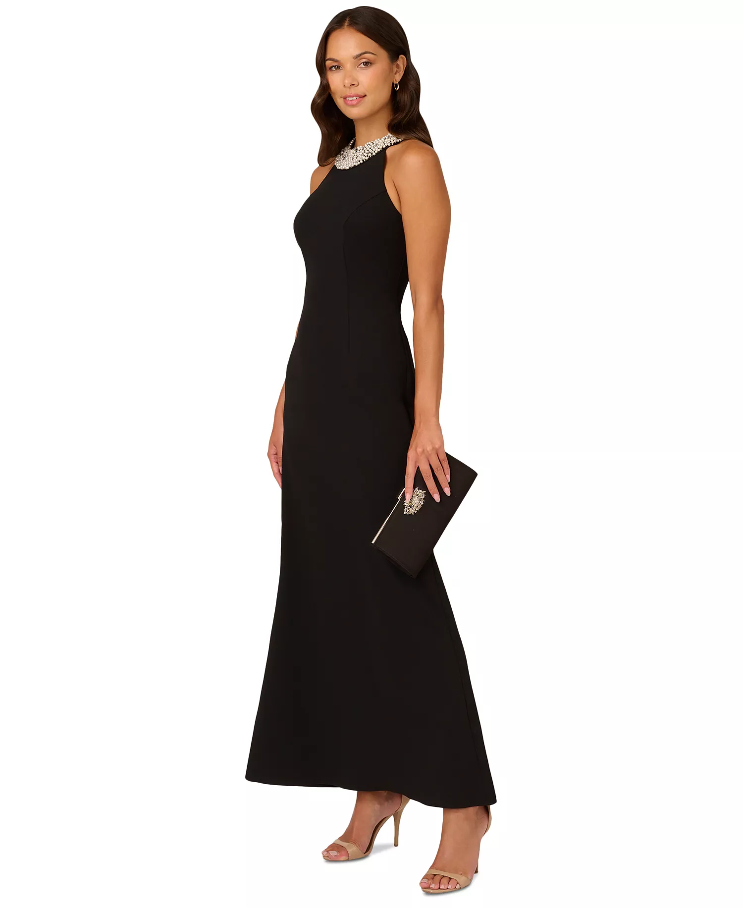 Refined High-Neck Embellished Gown - View 2