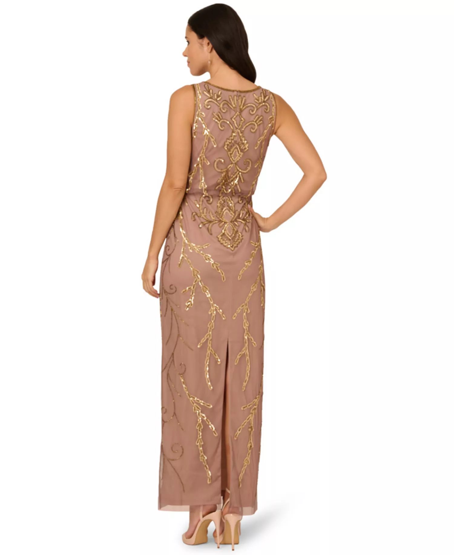 Refined Sleeveless Embellished Gown - View 2