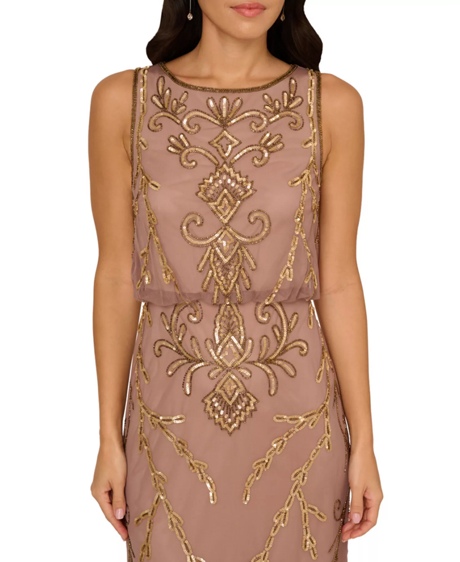 Refined Sleeveless Embellished Gown - View 3