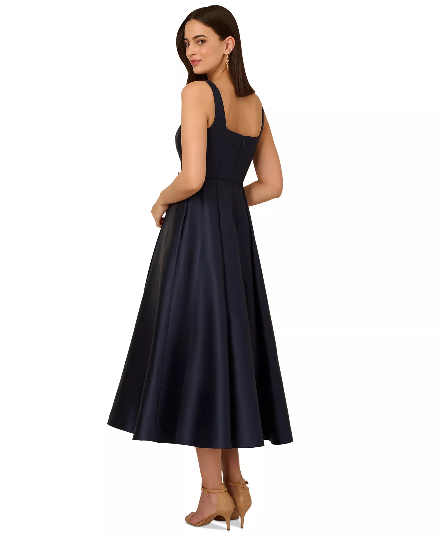 Elegant Square Neckline Evening Dress - View 2